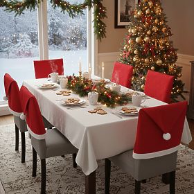 Santa Claus Hat Chair Covers 6 pcs, Tutumi