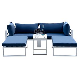 SANTO White Garden Furniture Set, Halmar