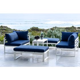SANTO White Garden Furniture Set, Halmar