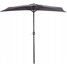 Semi-circular parasol for the terrace - grey