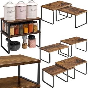 Set of 2 Bamboo Shelves GINGER RUSTIC