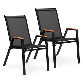 Set of 2x Garden Chairs Complete for Terrace Balcony Black MultiGarden, MultiGarden