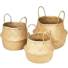 Set of 3 Natural BOHO Baskets
