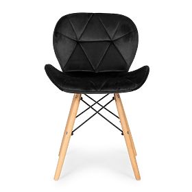 Set of 4 Velvet Chairs for Dining and Living Room - Black, MODERNHOME