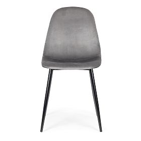 Set of 4 Velvet Chairs for Dining and Living Room - Gray