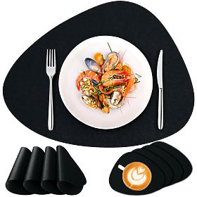 Set of 8 TRIVAL BLACK Table Mats