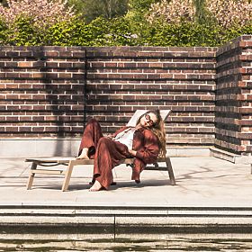 Shelly Adjustable Garden Lounger, Aluminum, Beige