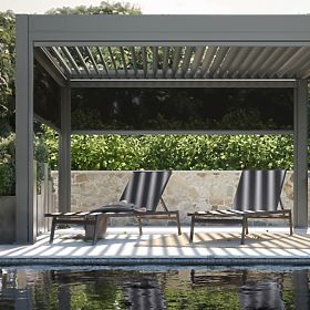 Shelly Adjustable Garden Lounger, Aluminum, Graphite