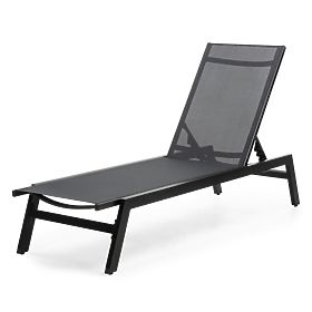 Shelly Adjustable Garden Lounger, Aluminum, Graphite