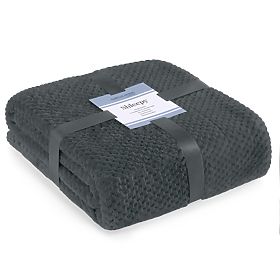 SHLEEPY Blanket in Graphite Color Jacquard Embossed Classic Style 170x210