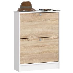 SHOE CABINET 2 FLIP-OUT WHITE / OAK SONOMA