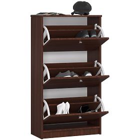 Shoe Cabinet 3 Flip Doors 60 cm - Wenge