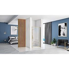 Shower Doors REA Rapid Swing 100 GOLD BRUSHED