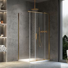 Shower Enclosure REA Montana Brushed Gold 110x100