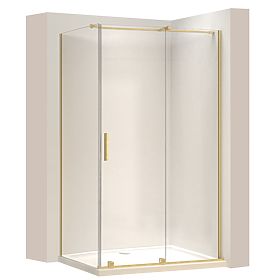 Shower Enclosure REA Montana Brushed Gold 130x90, Rea