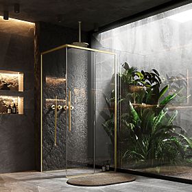 Shower Enclosure SOLAR GOLD Brushed 120x90