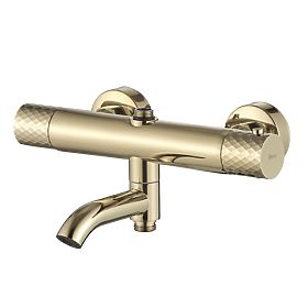 Shower Set with Thermostat Rea Lungo Diamond Gold