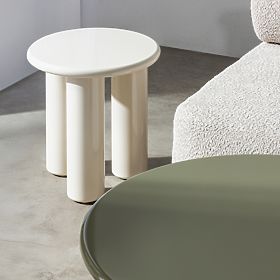 Side Table Blair 40 cm, Cream, Glossy, lectus