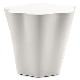 Side Table Bow 49 cm, Gray-Beige, Glossy, Rounded Shapes, lectus