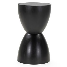 Side Table Lavia 35 cm, Black, Mango Wood, lectus