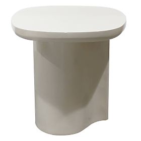 Side Table Puro 50 cm, Light Beige, Glossy