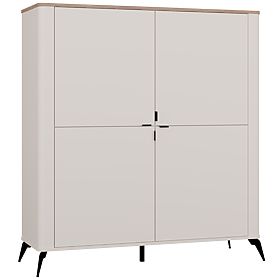 Sideboard CORDOBA 4D Cashmere Beige Castello Oak Cabinet 4 Doors 8 Shelves Living Room