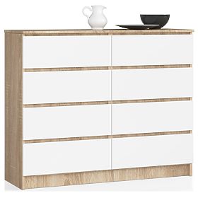 SIDEBOARD K 120 cm 8 DRAWERS PK SONOMA / WHITE