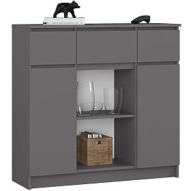 SIDEBOARD K100 2D 3DR 1S PK GRAPHITE GREY