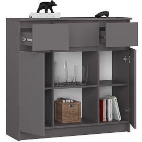 SIDEBOARD K100 2D 3DR 1S PK GRAPHITE GREY