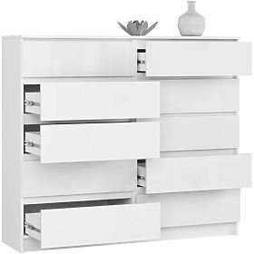 SIDEBOARD K140 10 DRAWERS CLP PK WHITE GLOSS