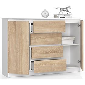 SIDEBOARD K140 2D 4DR CLP WHITE / SONOMA