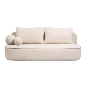 Sofa with Sleeping Function and Storage Bella Light Beige, Boucle