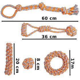 SPANKY Dog Tug Toy Set 5 Pieces