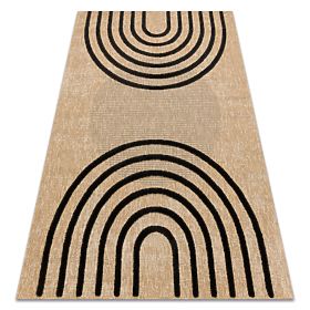 SPARK 0688 Beige/Black Carpet - Geometric, Sisal, Textured