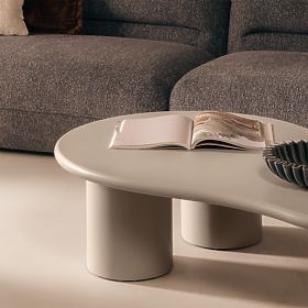 Sucre Coffee Table Dark Beige, Matte, Rounded Shape