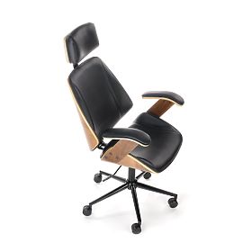 Swivel Chair IGNAZIO, Walnut-Black (1p=1pc), Halmar