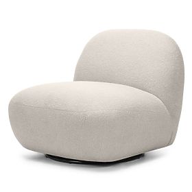 Swivel Chair Mikado, Light Beige, Boucle, Rounded Shapes