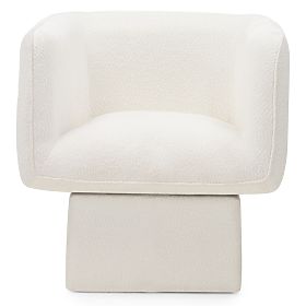 Swivel Chair One White, Boucle