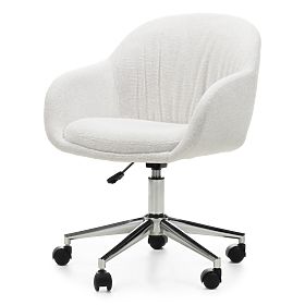 Swivel Chair Oti, Cream/Chrome Legs