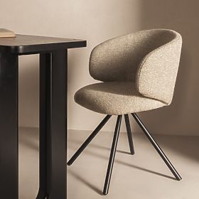 Swivel Chair Pearl Mocha, Black Legs