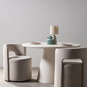 Swivel Chair Raval Beige, Velvet, Rounded