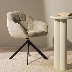 Swivel Chair Santos Light Beige/Black Legs, lectus