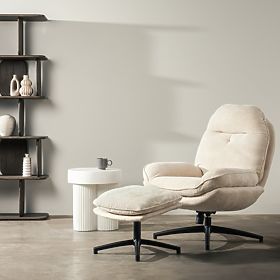 Swivel Chair with Footrest Verano Beige