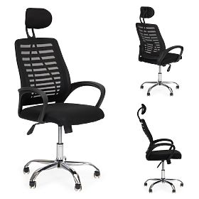 Swivel Office Chair with Headrest and Rocking Function, MODERNHOME