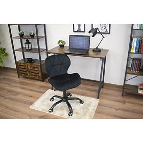 Swivel Office Chair with Wide Backrest Velvet Black, LEOBERT