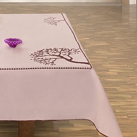 Tablecloth OLD COLLECTIONS color beige with embroidered plant motif 30x45 decor tephani