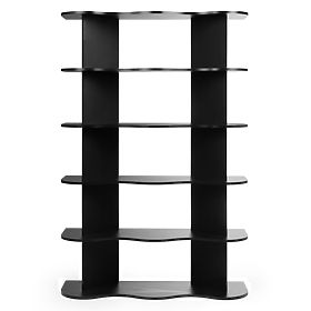 Tall Rheo Shelf, Black, Wavy
