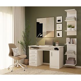 TALL WHITE SHELF 6P 180 cm 6 Shelves for Books and Documents for Office and Living Room