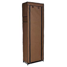 Textile Shoe Cabinet Lea - Dark Brown