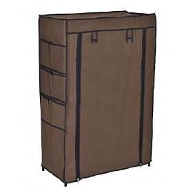 Textile Shoe Cabinet Mona Dark Brown